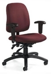 Ergonomic Burgundy Fabric Chair