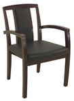 Guest Chair, Mahoney Frame, Black Leather