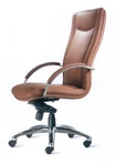 Executive Hi-Back, Chrome, Tan Leather Chair