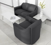 Black Leather Chair & Loveseat