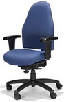 Ergonomic Blue Fabric Chair w/ Black Frame
