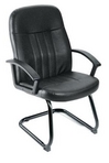 Guest Chair, Black Frame, Black Leather